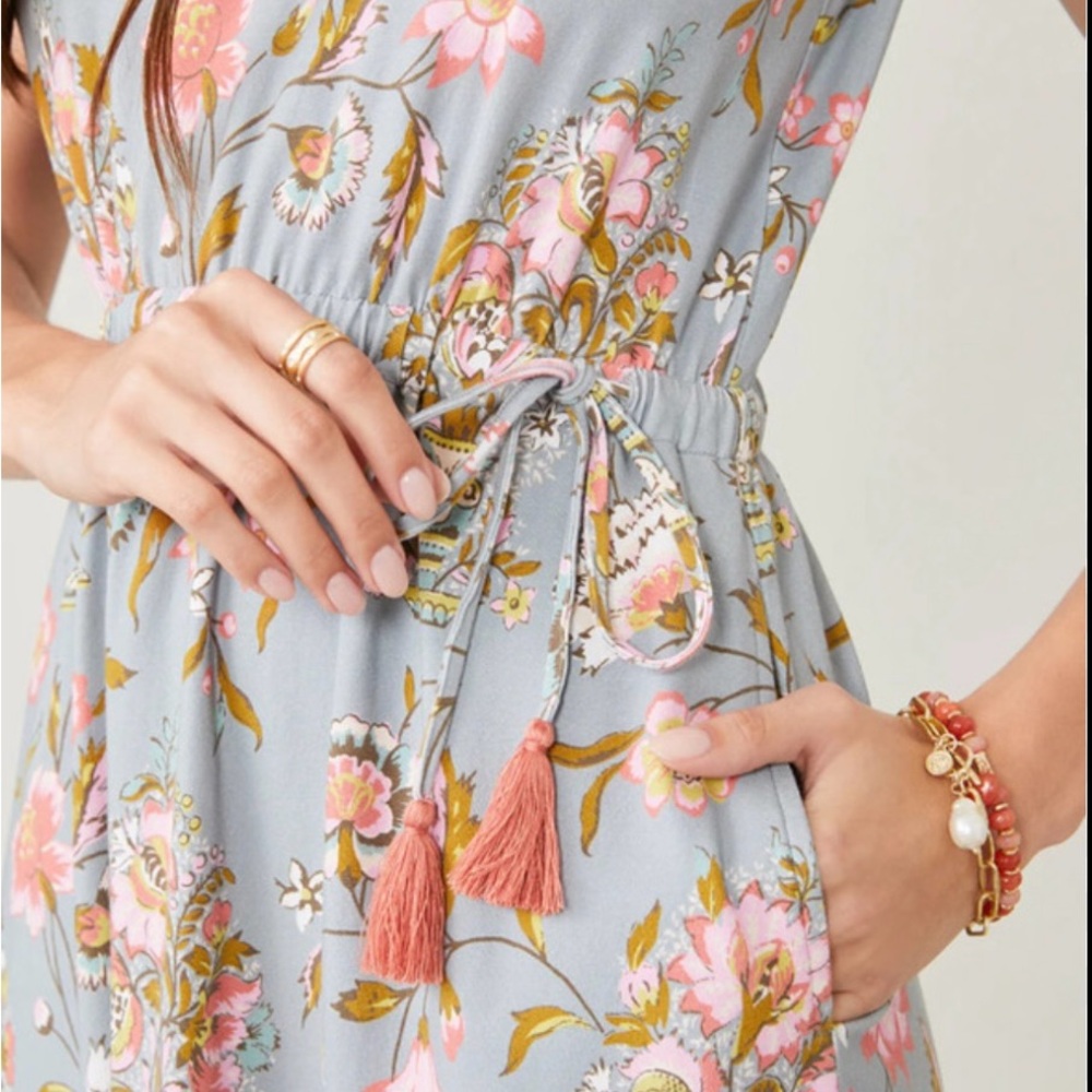 Spartina 449 Floral Maxi Dress with Tassel Tie